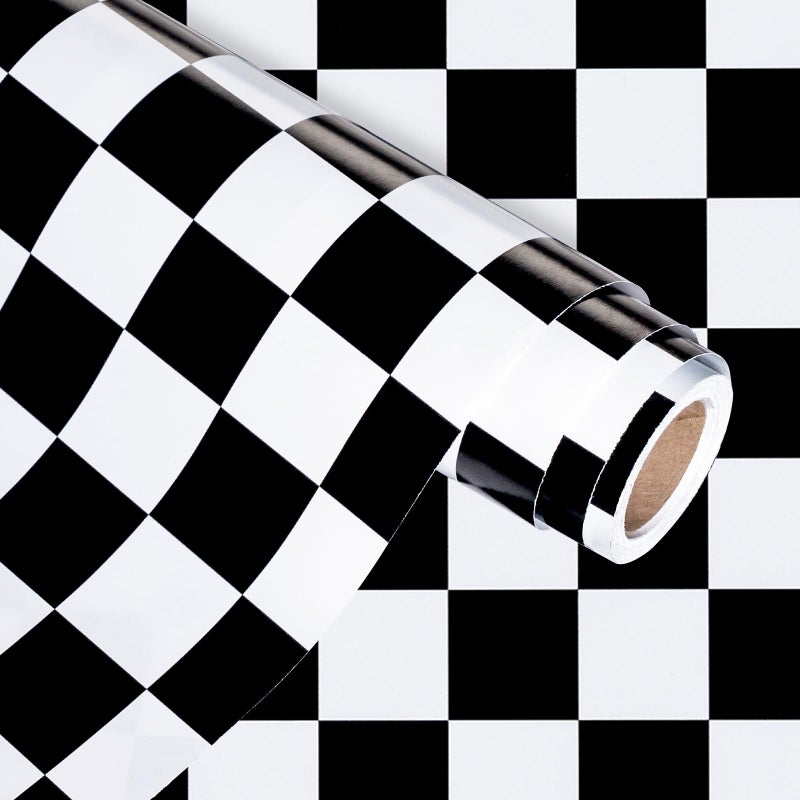 WRAPAHOLIC Checkered Flag Wrapping Paper Roll - 17 Inch x 16.5 Feet - Race Car Wrapping Paper for Kids Birthday, Girls Boys Birthday, Baby Shower - Image 3