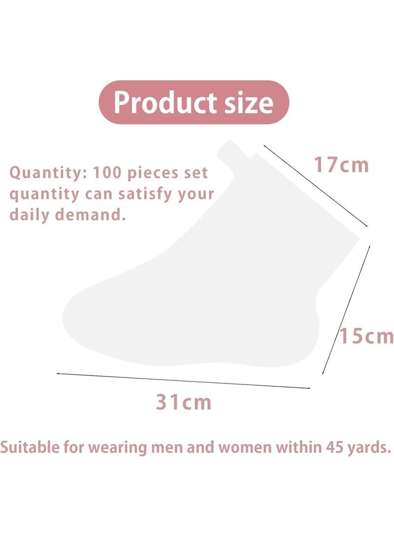 ABJ 100 Piece Clear Plastic Disposable Booties with Sticker Paraffin Wax Foot Bath Liners Feet Protectors Covers Foot Spa Socks Thermal Therapy Feet Covers Bags - Image 3