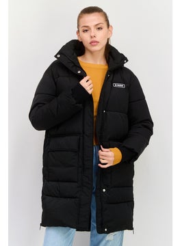 HUGO BOSS Women Hooded Quilted Jacket, Black  - Image 1