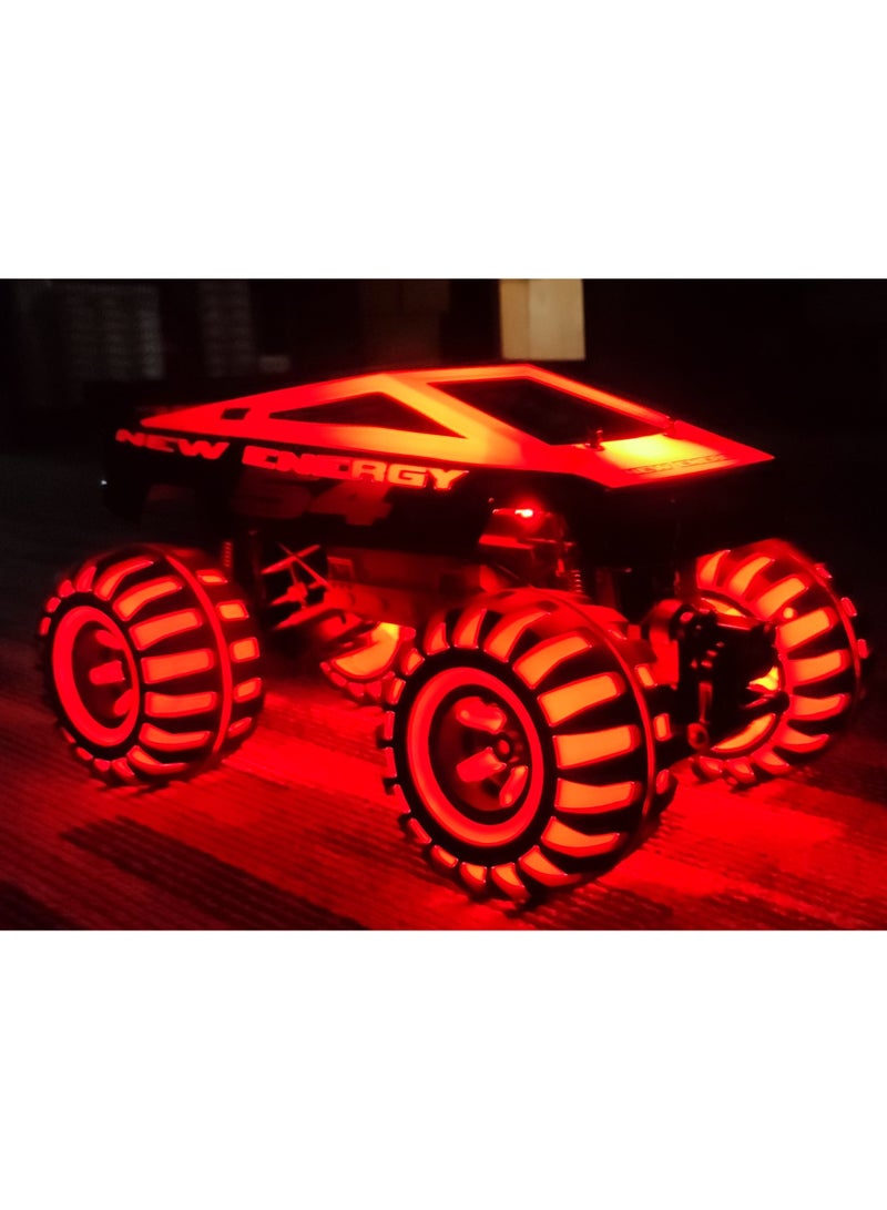 Monster 1:10 Scale Orange Remote Control Monster Truck with 8 Lighting Modes, Rechargeable Battery, and Full Functionality for Kids and Adults - Image 3