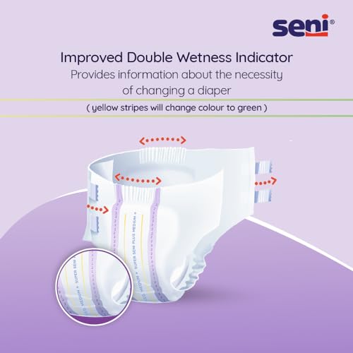 SENI Super Seni Plus breathable tape style adult diapers | double wetness indicator | premium fasteners | latex free | ultra absorbent | odour stop | dermatologically tested | side leakage protection |size medium | weist size 30" - 43" (75 cm - 110 cm) | Pack of 1 | 10 Pcs - Image 3