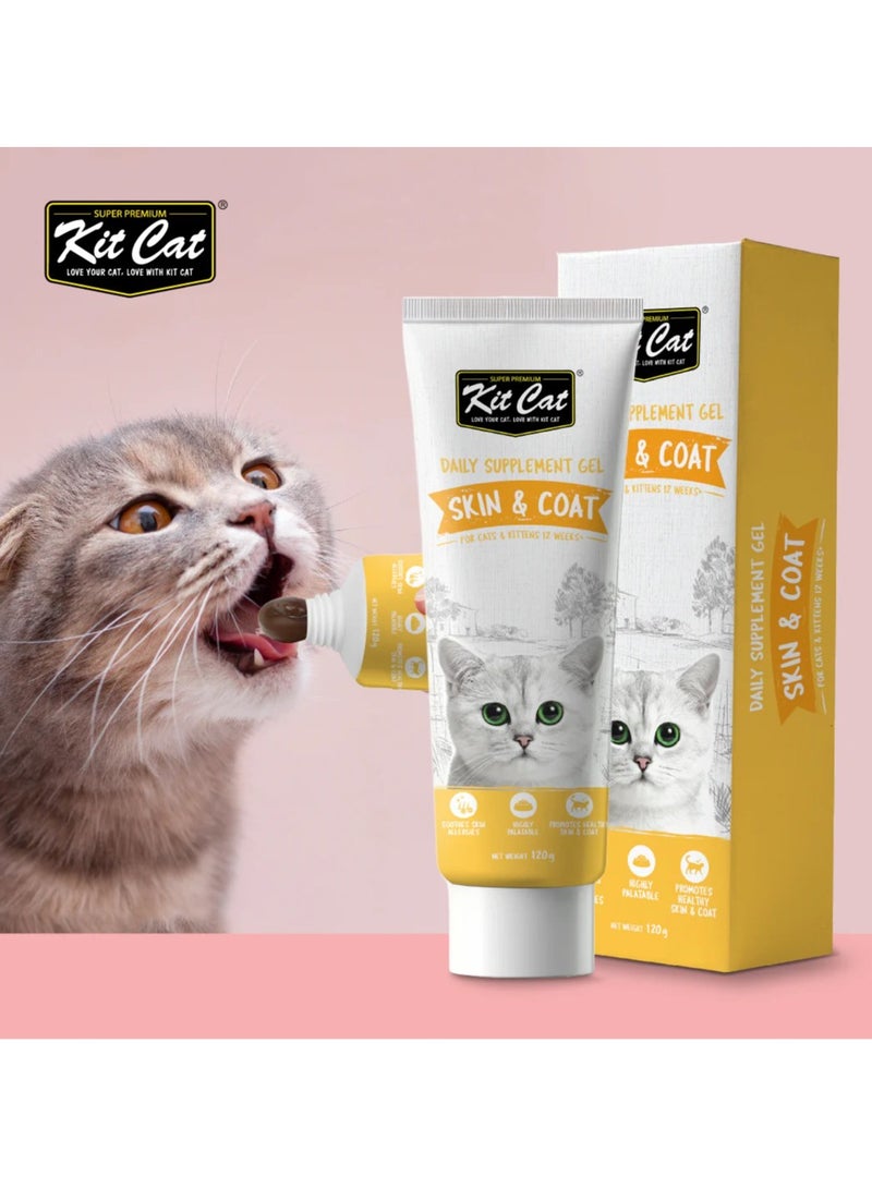 كيت كات فيتامينات قطط معجون يومي لدعم الجلد والفراء للقطط البالغة والقطط الصغيرة - 120 جرام - يعالج الحساسية ويمنح الفرو لمعانًا صحيًا - Image 3