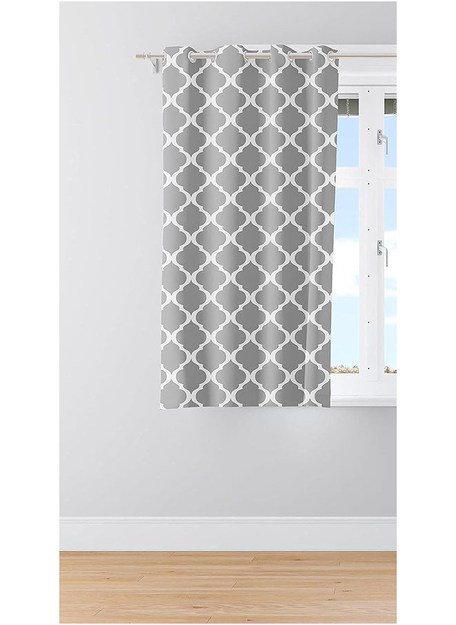 Cartela Curtains ستارة مطبوعة (رمادي، 130 عرض × 160 ارتفاع)  - Image 1