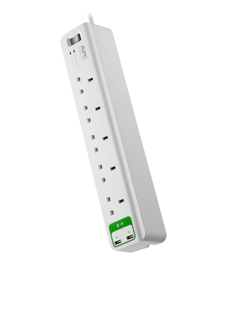 APC APC Essential Surge Arrest 5 Outlets with 5V 2.4 A 2 Port USB Charger 230 V UK  - Image 3