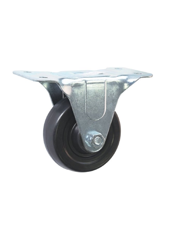 ACE Sturdy and Durable High Quality Plate Type Rigid Caster Black and Silver 3.5 x 16.5 x 11.7 cm 31-40000000-22100C - Image 1