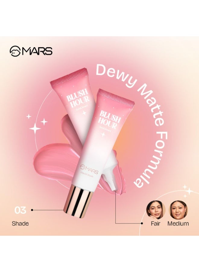 مارس أحمر خدود سائل من مارس | لمسة نهائية ندية مطفية | لون غني | تركيبة خفيفة الوزن تدوم طويلاً | تطبيق سهل (١٢ مل) (٠٣-سن كيسد) - Image 4