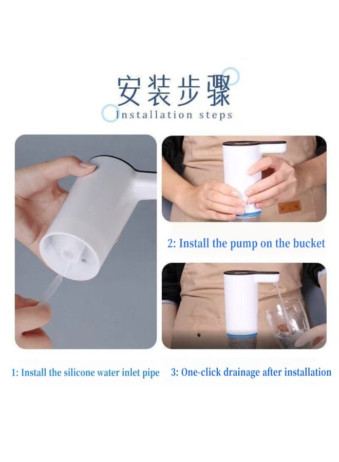 Electric bottled water pump for office and home drinking water, automatic water supply, small water dispenser, free quantitative drinking water pump, portable USB rechargeable electric bottled water pump, multi-function water dispenser, suitable for family camping - Image 2