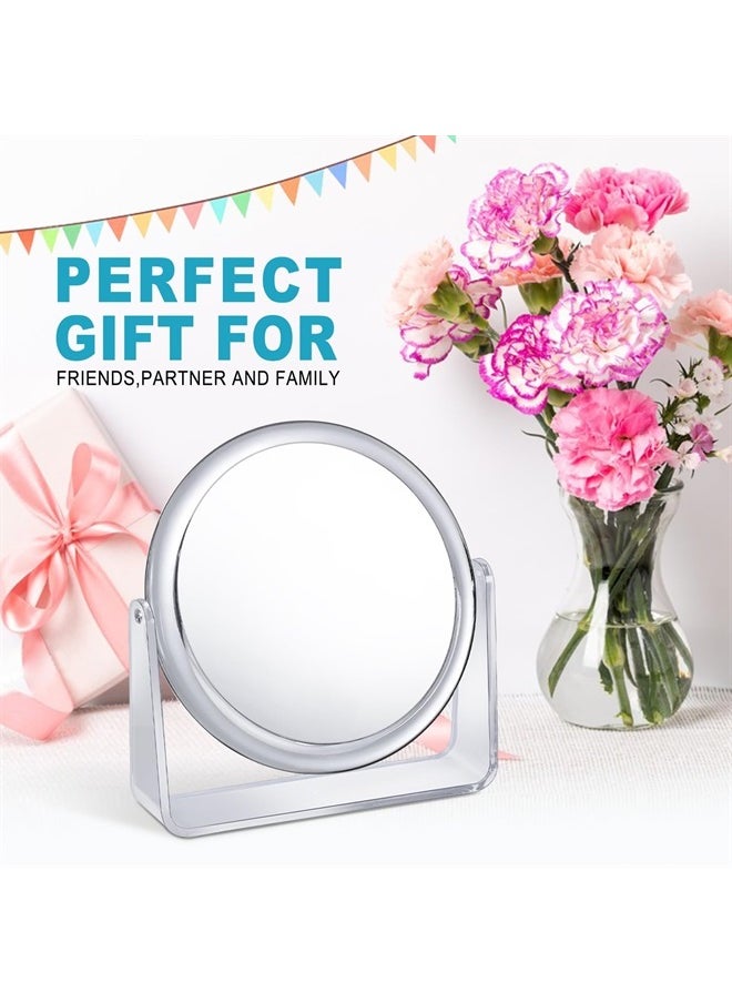 MKUMIR - 1x/7x Magnifying Makeup Mirror for Desk Double Sided 360°Rotation Desk Mirror,Portable Table Small Standing Mirror for Cosmetic Travel Mirrors - Image 1