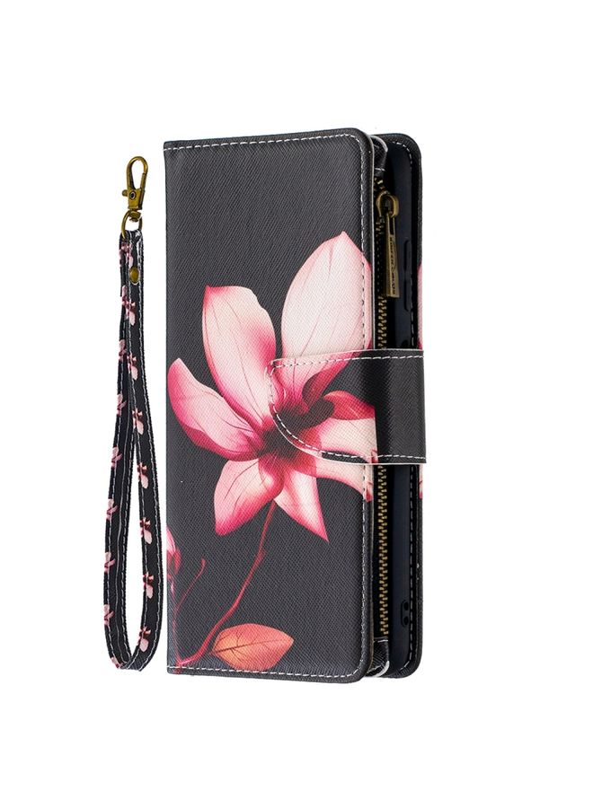 HuHa Case Cover For Xiaomi Mi Poco X3 Colored Drawing Pattern Zipper Horizontal Flip Leather Case with Holder & Card Slots & Wallet Lotus 