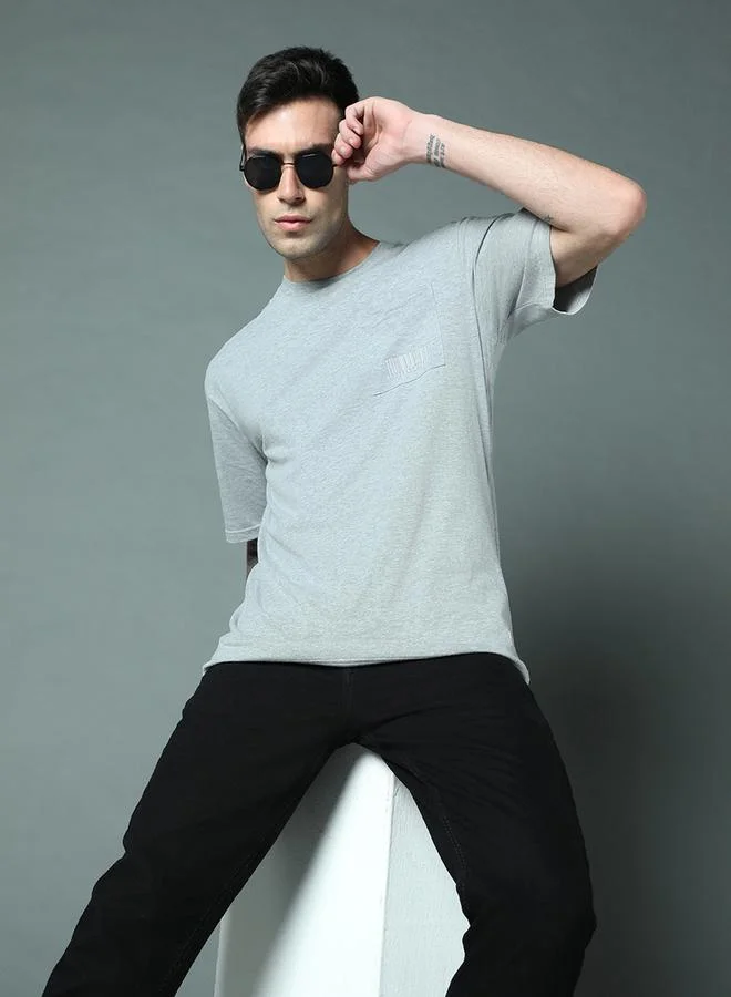HIGH STAR Plain Pocket Detail Relaxed Fit T-Shirt by Styli