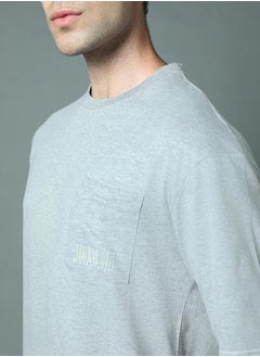 HIGH STAR Plain Pocket Detail Relaxed Fit T-Shirt by Styli  - Image 4