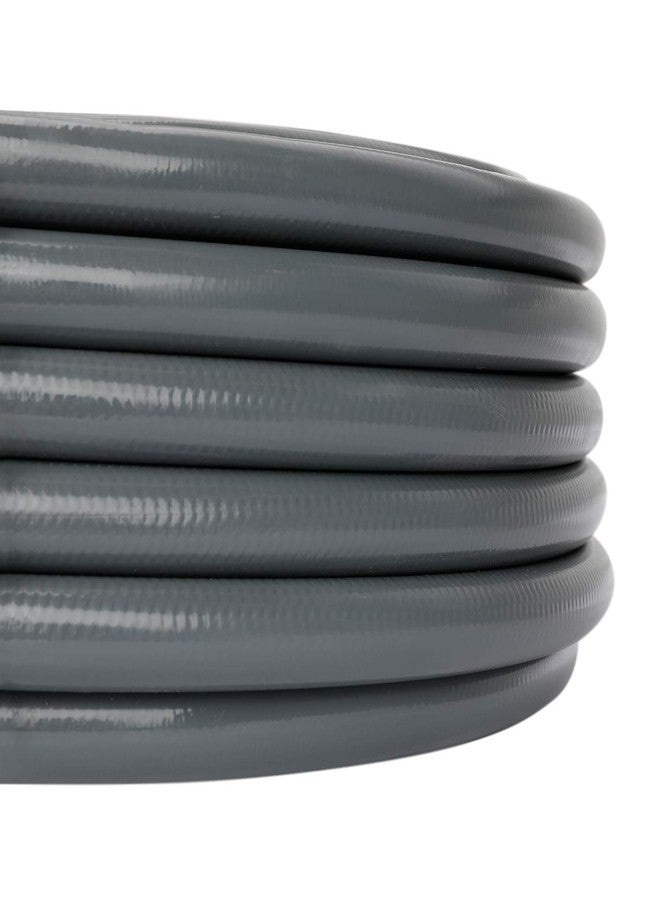 Worth Garden 5/8 in. x 50ft Garden Hose - Grey Durable PVC Non Kinking Heavy Duty Grey Water Hose with Brass Hose Fittings - 12-Year Manufacturer Warranty - Image 2