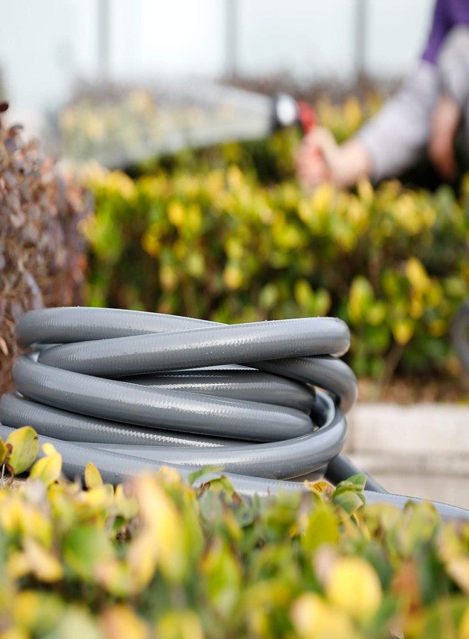 Worth Garden 5/8 in. x 50ft Garden Hose - Grey Durable PVC Non Kinking Heavy Duty Grey Water Hose with Brass Hose Fittings - 12-Year Manufacturer Warranty - Image 5