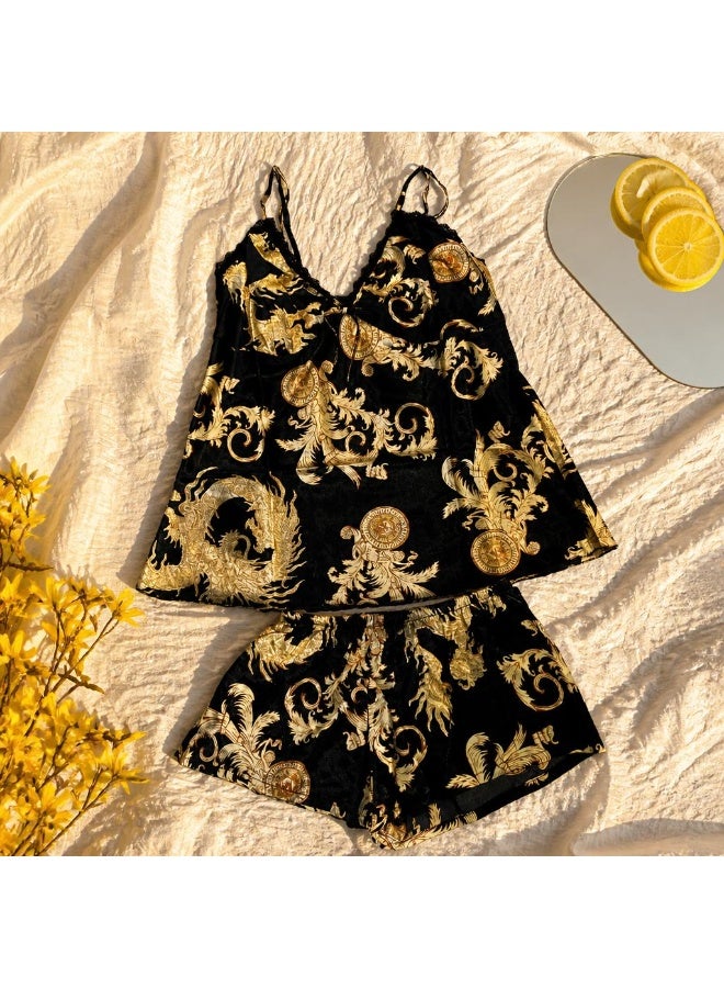 Women's 2-Piece Printed Sleepwear Set with Shorts - Image 2
