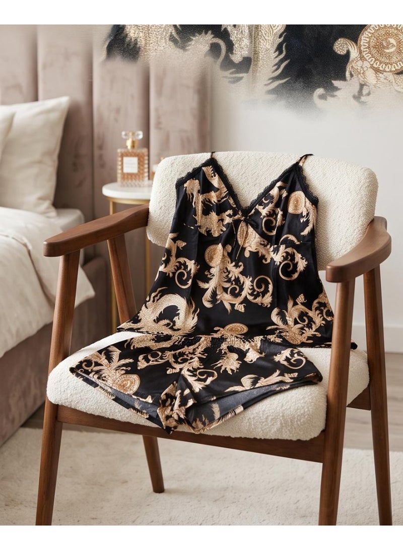 Women's 2-Piece Printed Sleepwear Set with Shorts - Image 1
