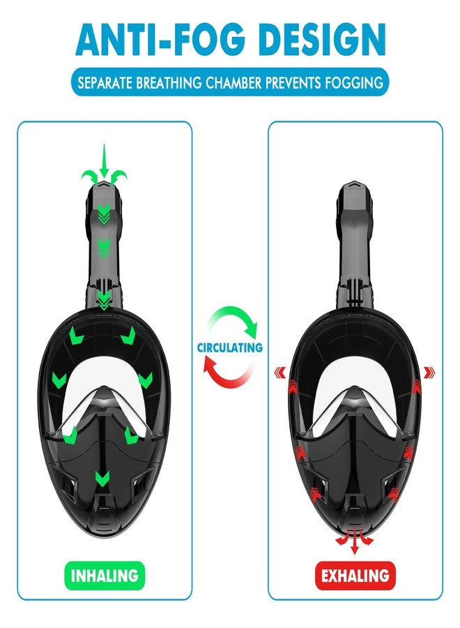 Snorklix Full Face Snorkel Mask, Snorkeling Gear for Adults Kids with Latest Dry Top Breathing System and Detachable Camera Mount, with 180 Degree Panoramic View - Image 4