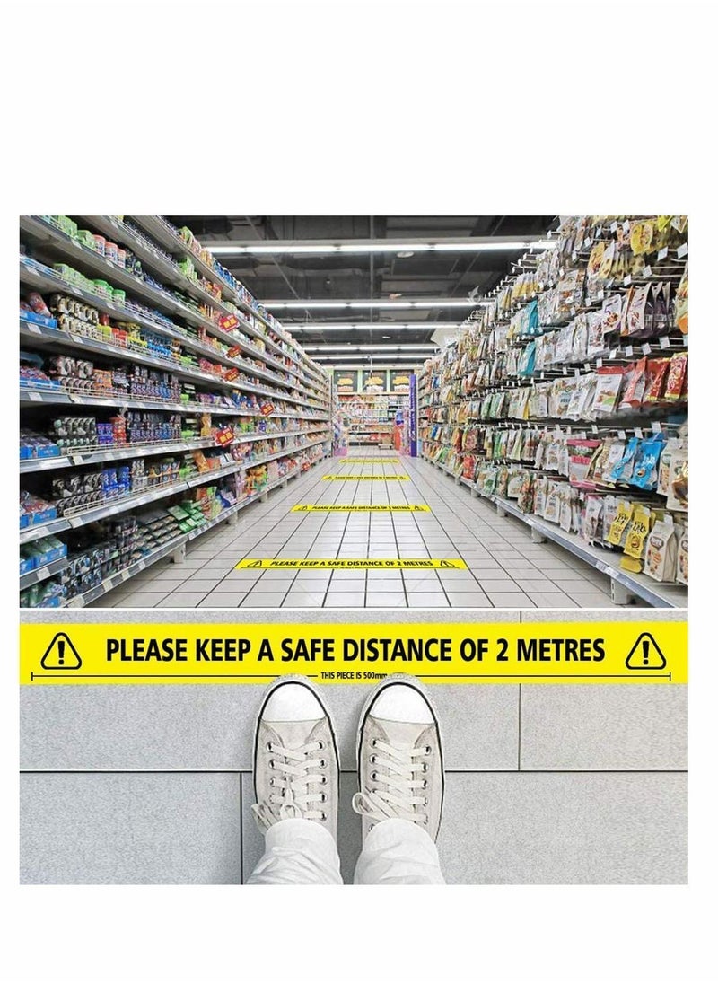 Y&D Hazard Tape 2 Roll with Piece Safety Sign, Keep Social Distancing -PLEASE KEEP A SAFE DISTANCE OF METRES  - Image 2