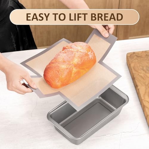 Friheten Reusable Silicone Bread Loaf Pan Liners, Nonstick and Reusable Bread pan Mat. 2 pack Silicone baking mat for 9.5 x 5 inch Loaf Pan - Image 3