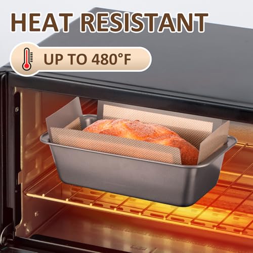 Friheten Reusable Silicone Bread Loaf Pan Liners, Nonstick and Reusable Bread pan Mat. 2 pack Silicone baking mat for 9.5 x 5 inch Loaf Pan - Image 5