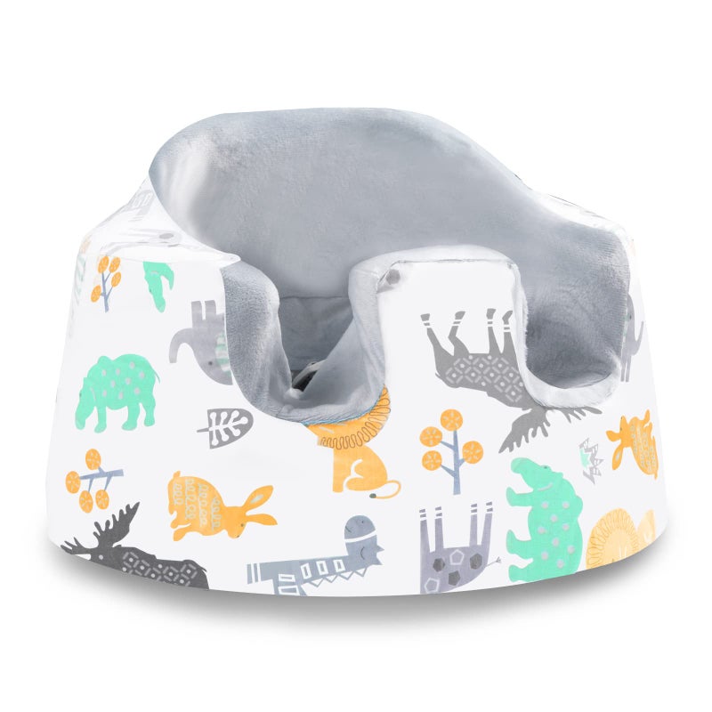 SMTTW Seat Cover Compatible with Bumbo Seat Summer Cooling Breathable Seat Cover for Baby Boy GirlGrey Animals