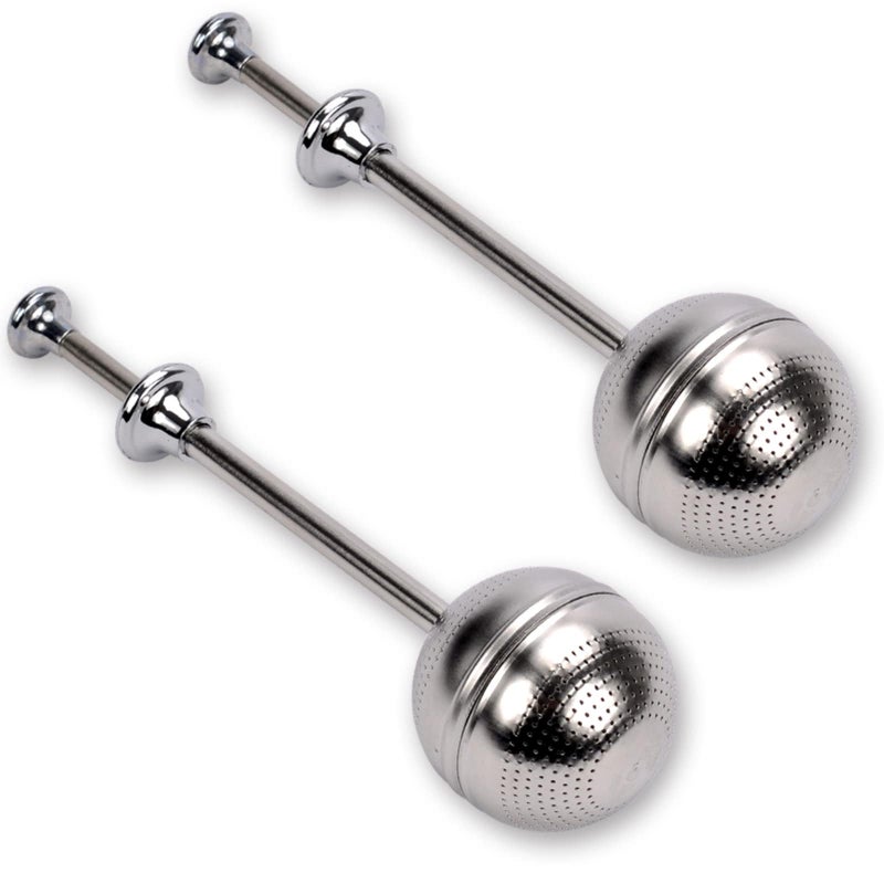 Numola Long Handle Tea Ball Stainless Steel, 2Pcs Premium Tea Infuser Filter for Loose Leaf Tea, Reusable Fine Mesh Tea Interval Diffuser Strainer for Cup and Teapot - Image 1