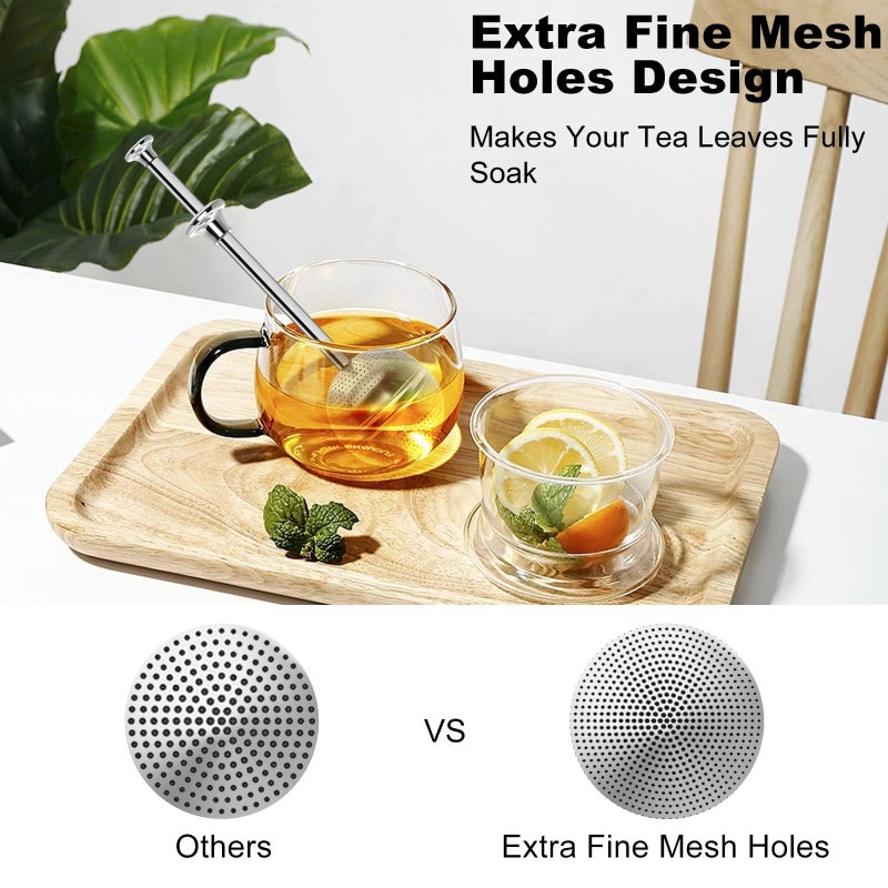 Numola Long Handle Tea Ball Stainless Steel, 2Pcs Premium Tea Infuser Filter for Loose Leaf Tea, Reusable Fine Mesh Tea Interval Diffuser Strainer for Cup and Teapot - Image 3