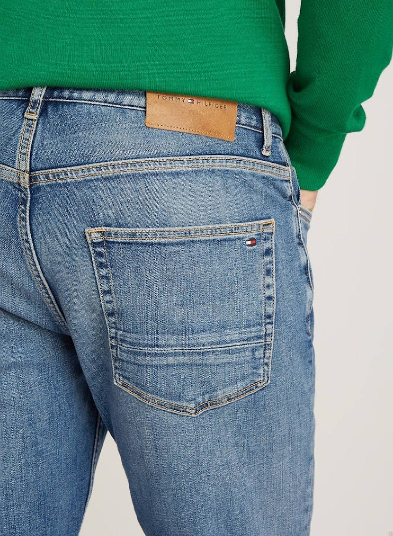TOMMY HILFIGER Denton Faded Straight Leg Jeans - Image 5