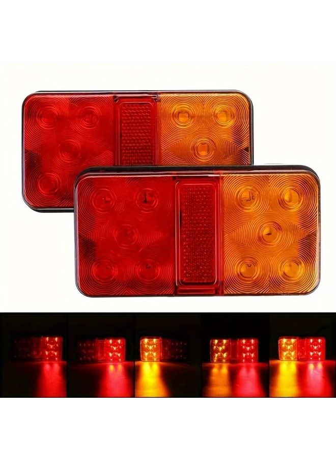 Industrial Warning Alert 2 Pack LED Car Turn Signal Indicator Lights 12V Red Yellow Hard Wired Bulbs Universal For Cars Trucks Ships Easy Installation IP65 Long Color 2pcs - Image 2
