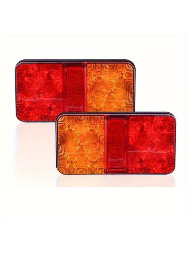 Industrial Warning Alert 2 Pack LED Car Turn Signal Indicator Lights 12V Red Yellow Hard Wired Bulbs Universal For Cars Trucks Ships Easy Installation IP65 Long Color 2pcs - Image 3