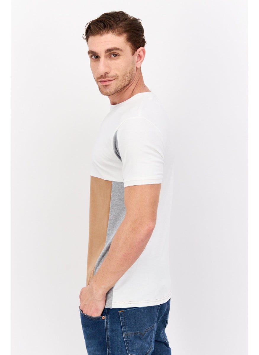 Cactus Man by Ricky Singh - Men Crew Neck Short Sleeve Solid T Shirt, White - Image 1