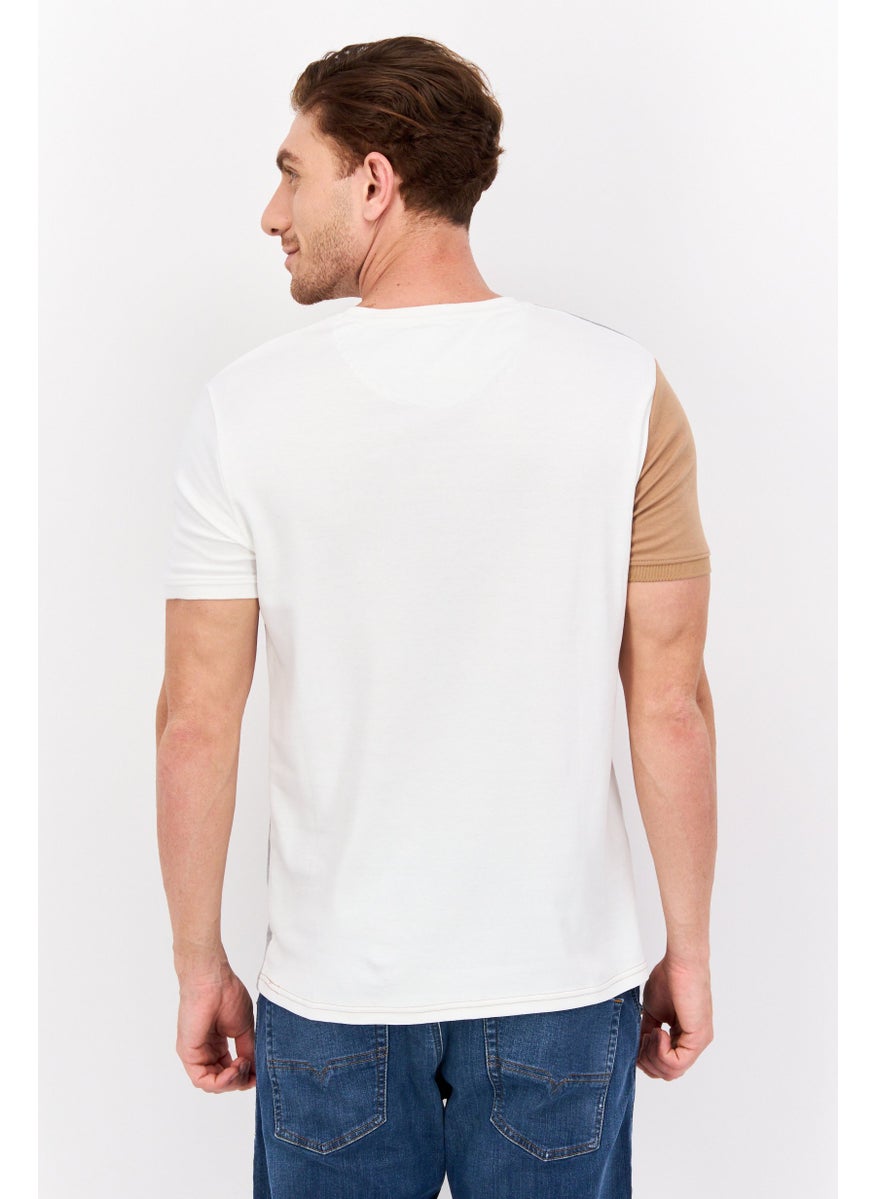 Cactus Man by Ricky Singh - Men Crew Neck Short Sleeve Solid T Shirt, White - Image 1
