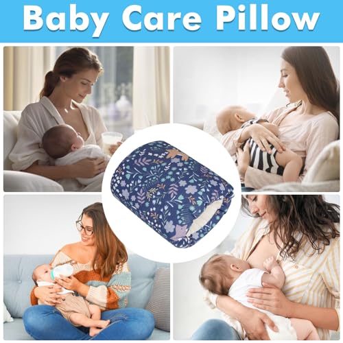 TEUOPIOE Baby Feeding Arm Pillow,Soft Cotton Bottle Nursing Arm Pillows for Newborn,Breastfeeding Pillows for More Support for Mom and Baby,Portable and Washable,Ergonomic Nursing Essentials(Blue Forest) - Image 5