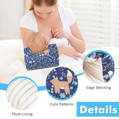 TEUOPIOE Baby Feeding Arm Pillow,Soft Cotton Bottle Nursing Arm Pillows for Newborn,Breastfeeding Pillows for More Support for Mom and Baby,Portable and Washable,Ergonomic Nursing Essentials(Blue Forest) - Image 4