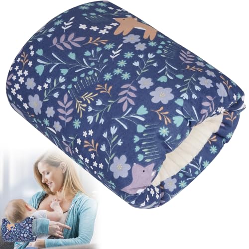 TEUOPIOE Baby Feeding Arm Pillow,Soft Cotton Bottle Nursing Arm Pillows for Newborn,Breastfeeding Pillows for More Support for Mom and Baby,Portable and Washable,Ergonomic Nursing Essentials(Blue Forest) - Image 1