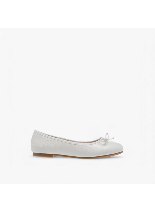 Little Missy Girls Bow Accent Slip-On Ballerina Shoes - Image 3