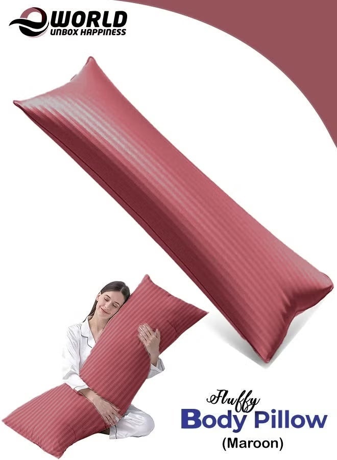 Eworld Premium Full Body Pillow for Adults, Ultra-Smooth Polyester Fiber, Breathable & Ideal for Side Sleepers, with Ultra-Soft Cotton Cover, Available in Multiple Colors, 120x45 cm - Image 2