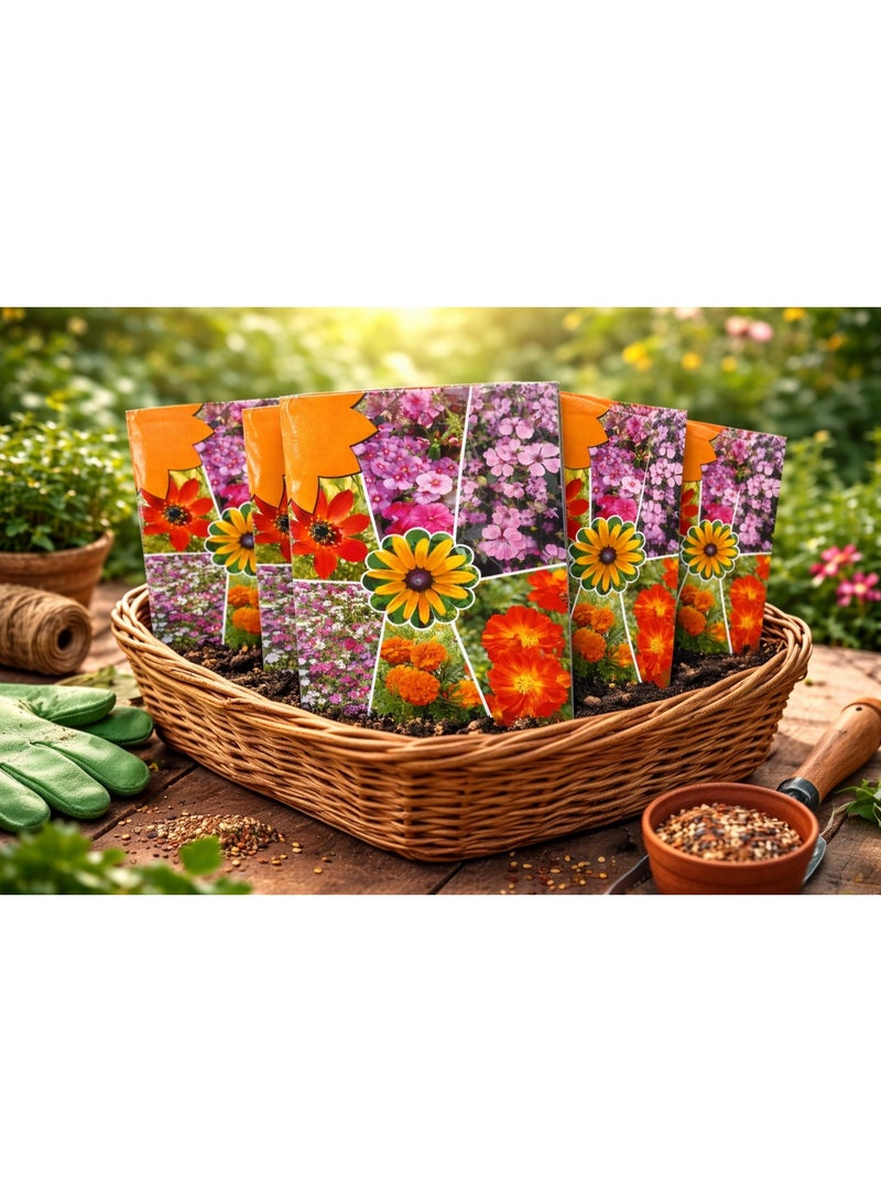 vsell24 PACK OF 3 Mixed Flower Seeds for Garden – Multi Color Blooming Flowers for Home Garden & Outdoor Planting - Image 2