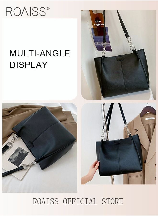 roaiss - Women's Large-Capacity Bag All-Match Commuter Shoulder Bag Student Tote Bag - Image 1