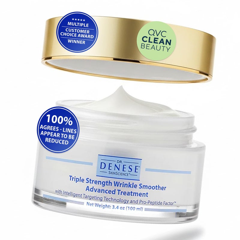 Dr. Denese Triple Strength Wrinkle Smoother Advanced Treatment 3.4 oz â€“ Night Cream with Triple Amount of Peptides vs Industry Standards â€“ Retinol & Hyaluronic Acid Hydrating Power â€“ Paraben Free - Image 1