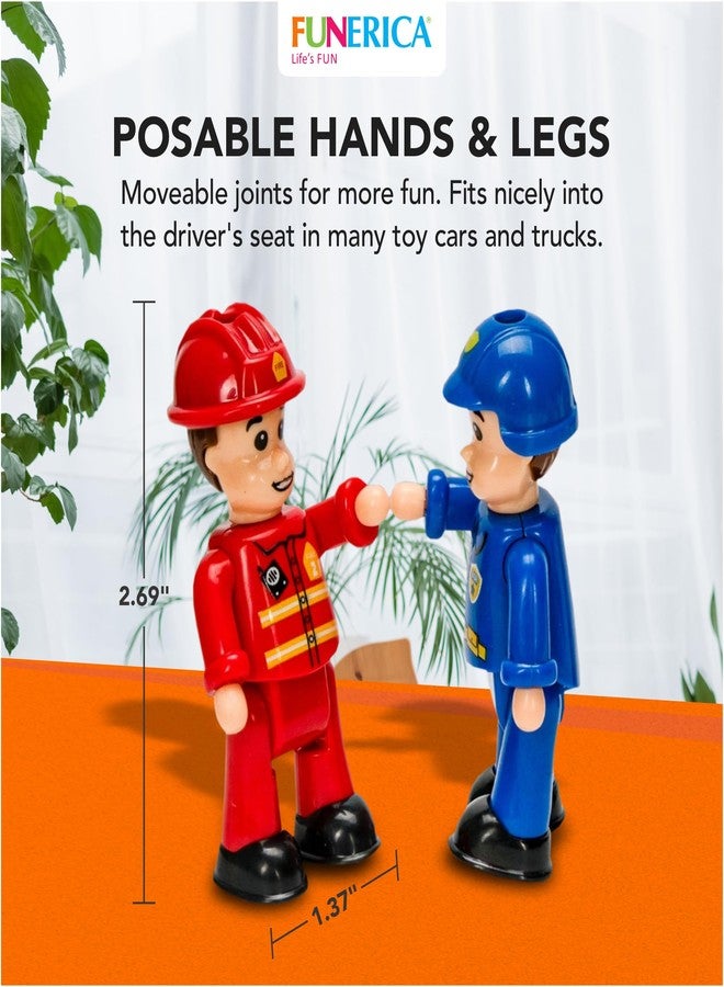 FUNERICA 8-Set Bendable Play People Figures for Kids - Firefighters, Police Officers, Construction Workers, Sanitation and Community Helpers Figurines - Image 3