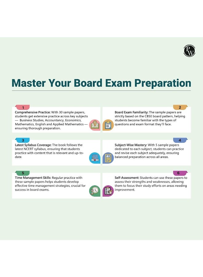 PW CBSE Class 12 Commerce Stream Combined 30 Sample Papers For 2024-2025 Board Exams l Business Studies, Accountancy, Economics, Mathematics, English, Applied Maths  - Image 3