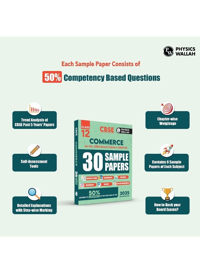 PW CBSE Class 12 Commerce Stream Combined 30 Sample Papers For 2024-2025 Board Exams l Business Studies, Accountancy, Economics, Mathematics, English, Applied Maths  - Image 2