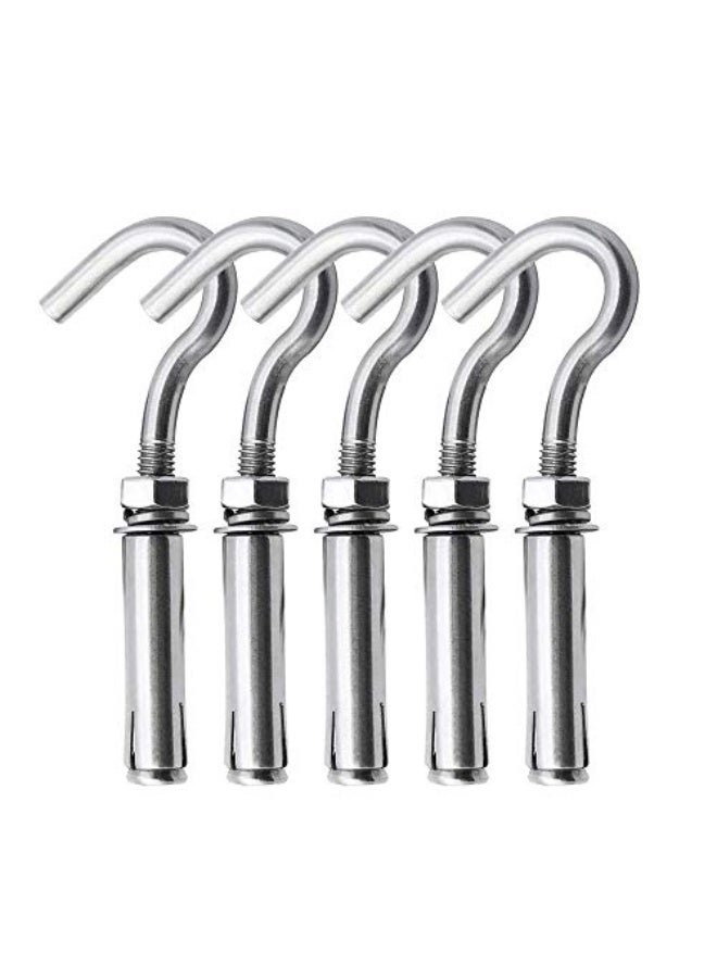 Lsqurel Concrete Wall Hook, 304 Stainless Steel Expansion Hook Heavy Duty Concrete Hook Open Cup Hook Expansion Bolts for Concrete Wall (5, M6) - Image 1