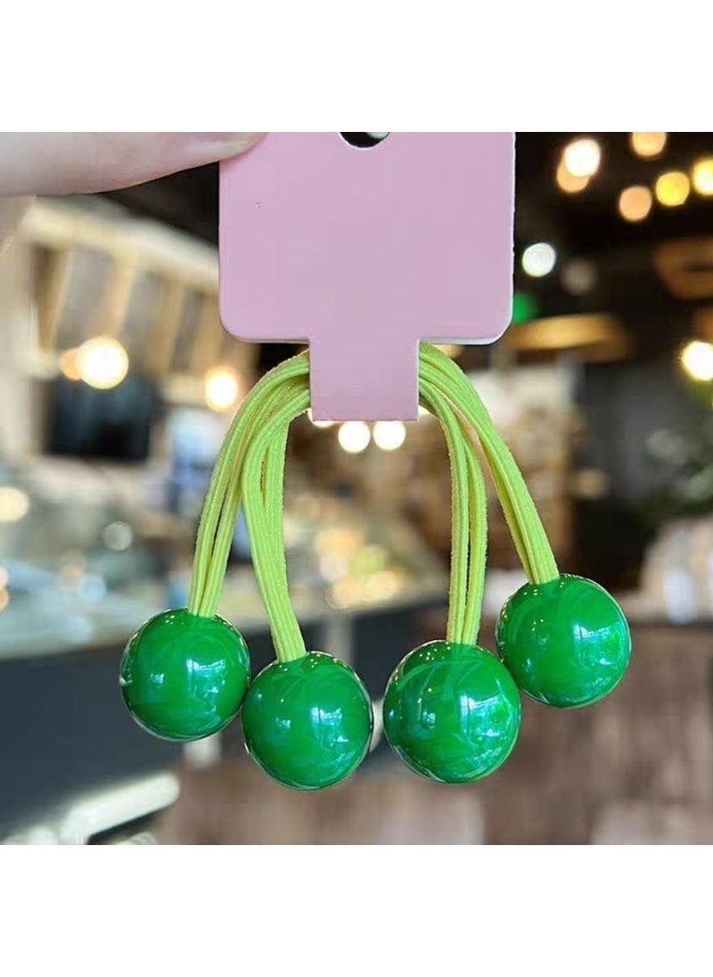 Generic Korean Kids Candy Color Hair Ties Elastic Ponytail Bands Green one 