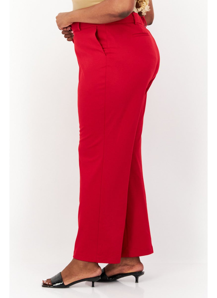 Women Plus Size Faux Fly Pull On Wide Leg Pants, Fire Red - pzsku/Z340D6D022E4D2F1BE75CZ/45/_/1737643087/fcdeeb3e-4040-4bad-9d9f-8fde3c4828b7