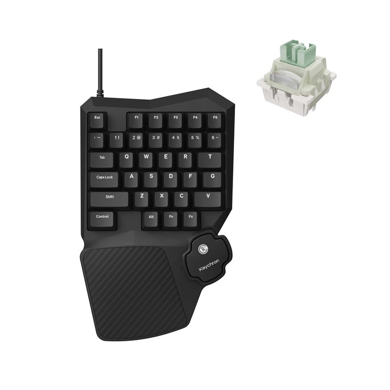 Keychron كيبورد الألعاب السلكي بيد واحدة Keychron C0 HE 8K، مفاتيح مغناطيسية بتأثير هول، 35 مفتاح قابل للبرمجة، إضاءة RGB لكل مفتاح، مُهيئ عبر الويب، متوافق مع Windows و macOS - Image 1