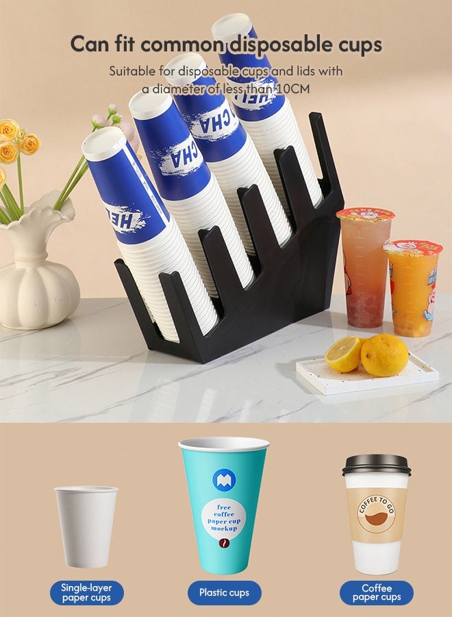 MLADEN كوب عالي الجودة والغطاء منظم كوب بلاستيك حامل لأدوات القهوة متجر وحزب متوافق استبدال جزء باريستا المطبخ والمطاعم الأسود - Image 3