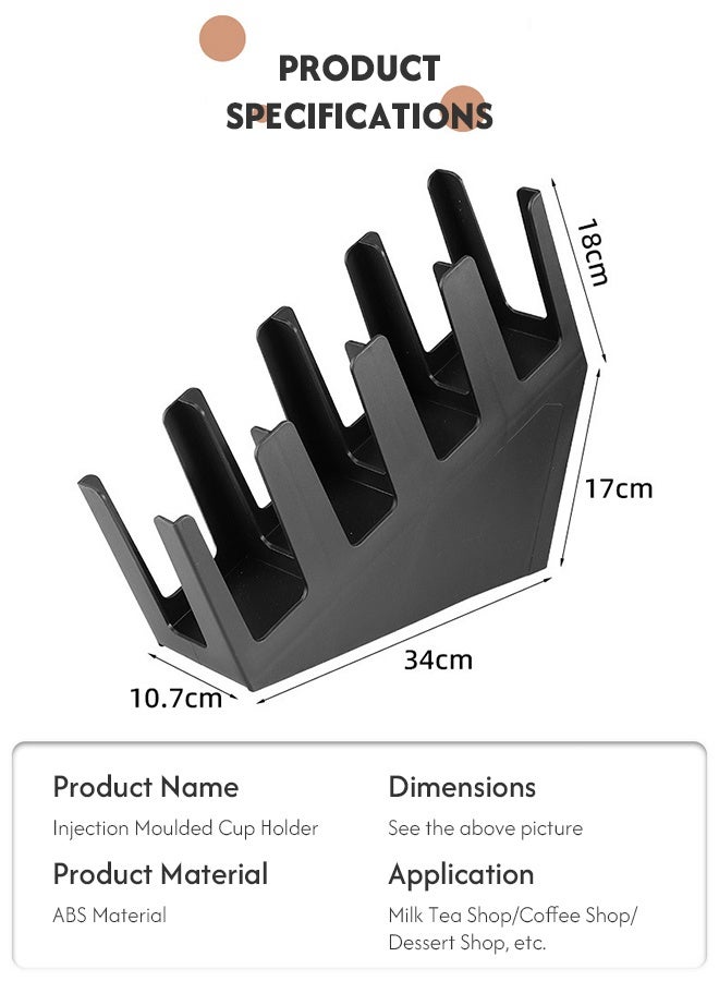 MLADEN كوب عالي الجودة والغطاء منظم كوب بلاستيك حامل لأدوات القهوة متجر وحزب متوافق استبدال جزء باريستا المطبخ والمطاعم الأسود - Image 2