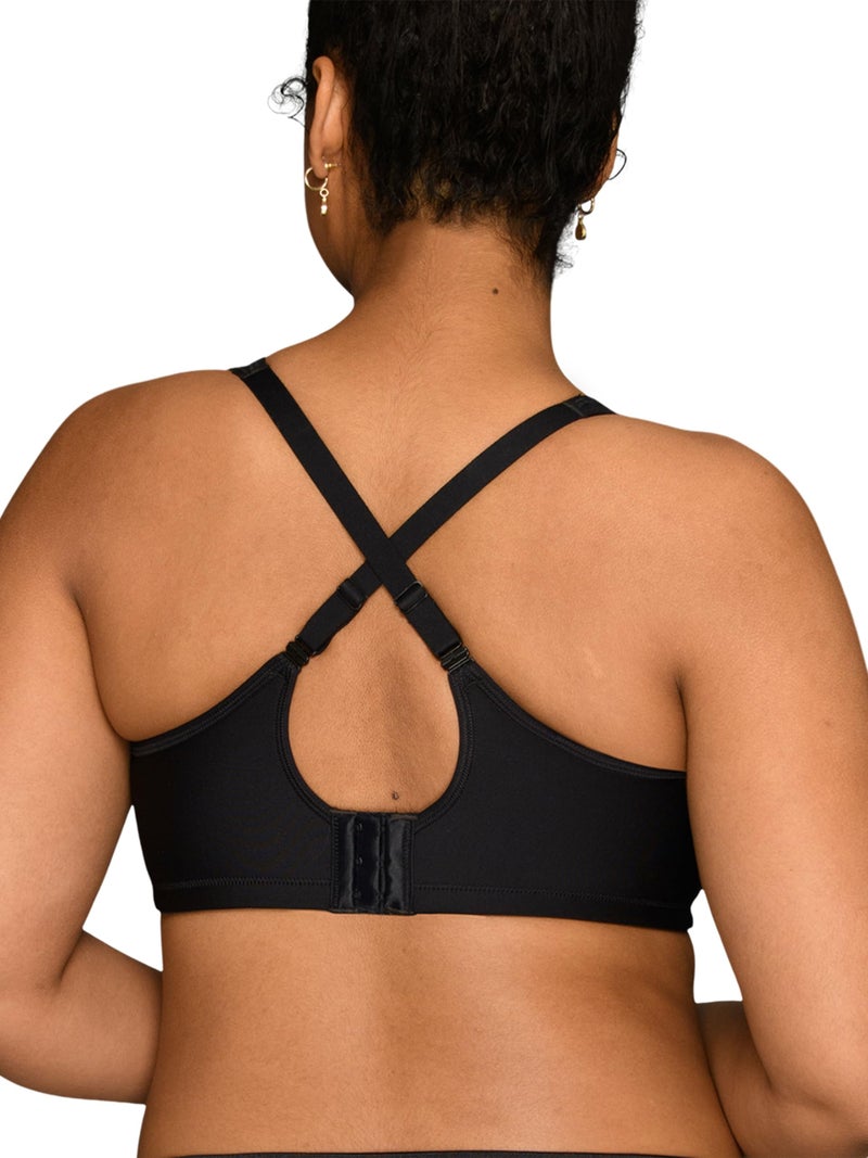 Vanity Fair womens Wireless Medium Impact Plus Size Padded Sports (36c-44ddd) Bra, Wireless - Black, 42C US - Image 4