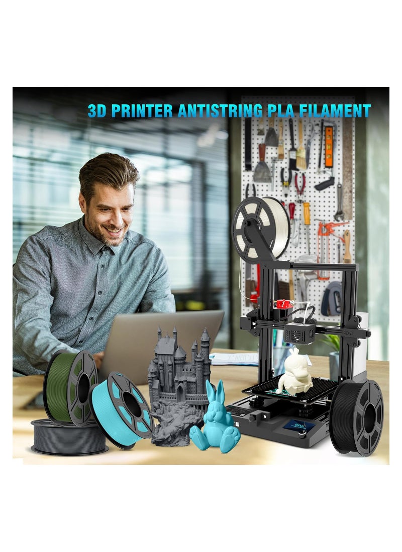 SYOSI - 3D Printer Filament, PLA 1.75mm for Most FDM 3D Printer, High Fluidity, High-Speed Printing, Neatly Wound PLA Filament, Dimensional Accuracy +/- 0.02 mm, 1 kg Spool, Black - Image 1